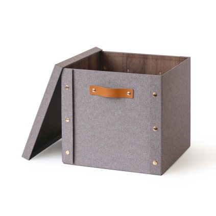 KRABICE ULOŽNÍ S VÍKEM 30*30*28CM PAPÍR+LEPENKA