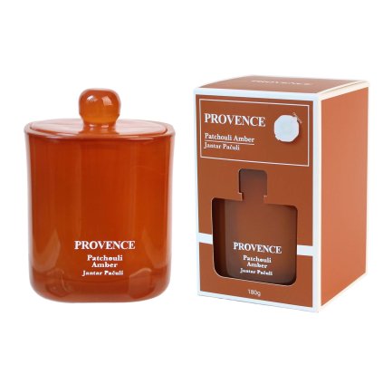 Vonná svíčka ve skle PROVENCE 25 hodin pačuli jantar