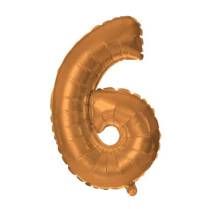 BALÓNEK ČÍSLICE 6, 30CM, MATNĚ BRONZOVÁ