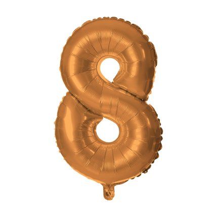 BALÓNEK ČÍSLICE 8, 30CM, MATNĚ BRONZOVÁ