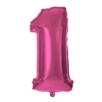 BALÓNEK ČÍSLICE 1, 30CM, MATNĚ RŮŽOVÁ