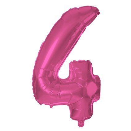 BALÓNEK ČÍSLICE 4, 30CM, MATNĚ RŮŽOVÁ