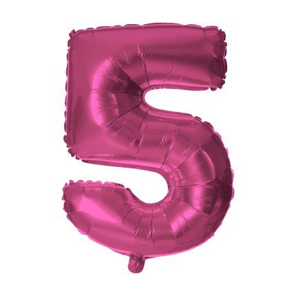 BALÓNEK ČÍSLICE 5, 30CM, MATNĚ RŮŽOVÁ