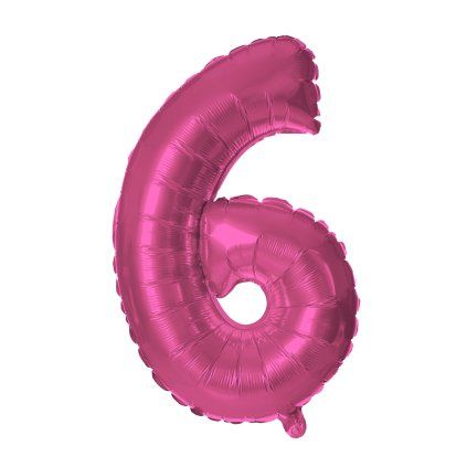 BALÓNEK ČÍSLICE 6, 30CM, MATNĚ RŮŽOVÁ