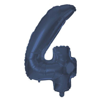 BALÓNEK ČÍSLICE 4, 30CM, MATNĚ TMAVĚ MODRÁ