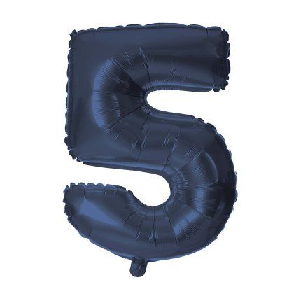 BALÓNEK ČÍSLICE 5, 30CM, MATNĚ TMAVĚ MODRÁ