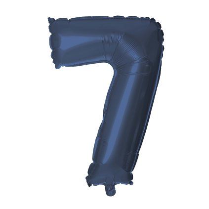 BALÓNEK ČÍSLICE 7, 30CM, MATNĚ TMAVĚ MODRÁ