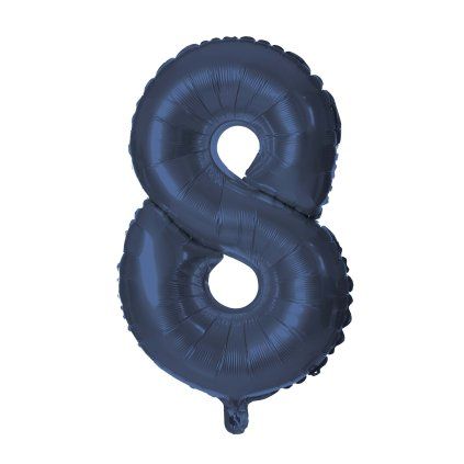 BALÓNEK ČÍSLICE 8, 30CM, MATNĚ TMAVĚ MODRÁ