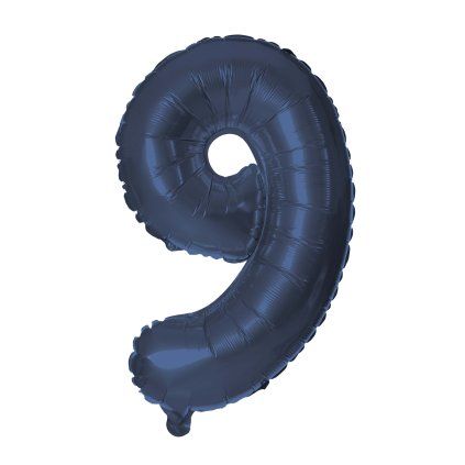 BALÓNEK ČÍSLICE 9, 30CM, MATNĚ TMAVĚ MODRÁ