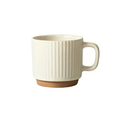 HRNEK 380ML ŽEBROVANÝ KERAMIKA KRÉMOVĚ BÍLÁ