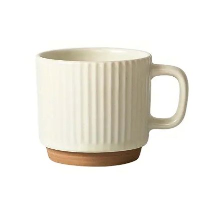 HRNEK 550ML ŽEBROVANÝ KERAMIKA KRÉMOVĚ BÍLÁ