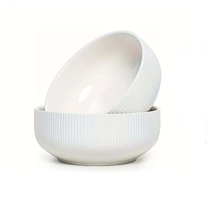 MISKA 530ML ŽEBROVANÁ KERAMIKA KRÉMOVĚ BÍLÁ