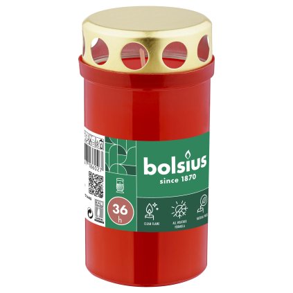 SVÍČKA HŘBITOVNÍ ČERVENÁ 36H 13CM