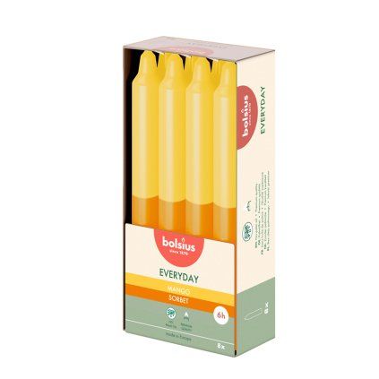 SVÍČKA KÓNICKÁ VONNÁ MANGO 180X21MM, 8KS
