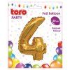 BALÓNEK ČÍSLICE 4, 30CM, MATNĚ ZLATÁ