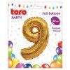 BALÓNEK ČÍSLICE 9, 30CM, MATNĚ ZLATÁ