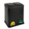 KOŠ NA TŘÍDĚNÝ ODPAD, NEREZ ČERNÝ,30L,41X34X48,5CM