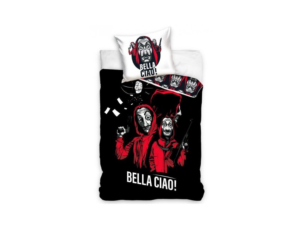 Bavlněné povlečení Papírový dům Bella Ciao > varianta Bella Ciao