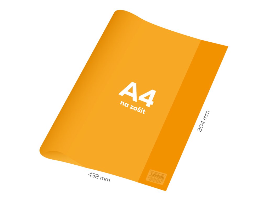 obal na sesit a4 pvc 432x304 mm neon color transparentni oranzovy