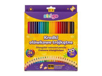 Pastelky trojhranné STRIGO 24 barev AKCE