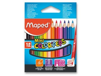 Pastelky trojboké MAPED MINI - 12 barev