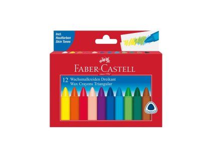 voskovky faber castell triangular 12 barev
