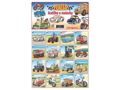 pexeso a4 auticka a motorky