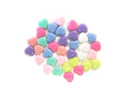 dekoracni koralky srdicka mix barev 15 g
