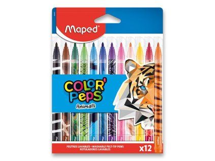 fixy detske maped color peps animals 12 barev
