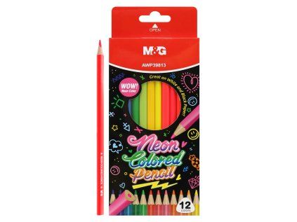 trojhranne pastelky m g sada 12 neonovych barev