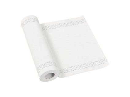 stredovy pas airlaid 40cm x 24m elegant frame silver