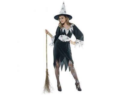 kostym pro dospele light witch saty klobouk opasek velikost m