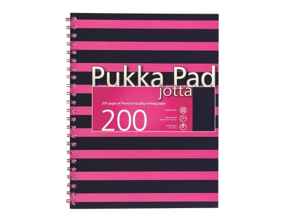 Pukka Pad spirálový blok Navy Pink Jotta A4, papír 80g,100 listů, tmavě růžový, linkovaný