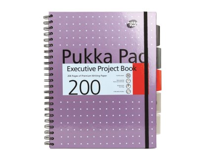 Pukka Pad projektový blok Metallic Executive A4, papír 80g,100 listů, fialový, linkovaný