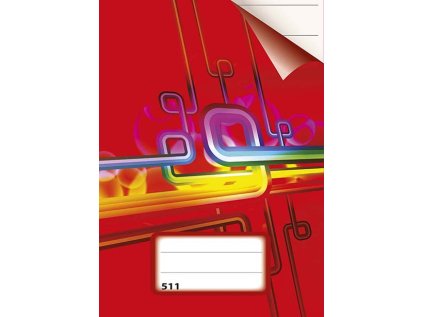 sešit 511, A5, 10 listů, linky 20 mm, červený