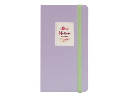 Zápisník s elastickým uzávěrem,lila, 60 listů, papír 80g, 75x135mm