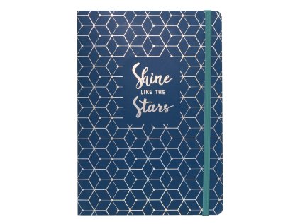 Sešit A5 a elastickým uzávěrem,modrý, 96 listů, krémový papír 80g