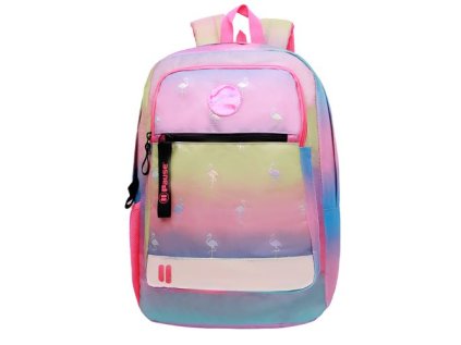 Batoh studentský jednokomorový Rainbow Max FLAMINGO, rozměry 47 x 29 x 20 cm