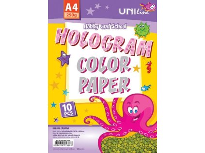 Holografický barevný papír A4 250g, červený, 10 listů