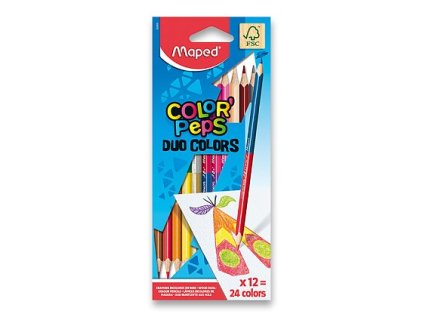 Pastelky trojboké MAPED Color Peps Duo - 24 barev