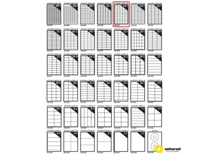 Samolepicí etikety A4 38 x 21,2 x 65, 100 listů