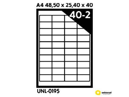 Samolepicí etikety A4 48.5 x 25.4 x 40, 100 listů