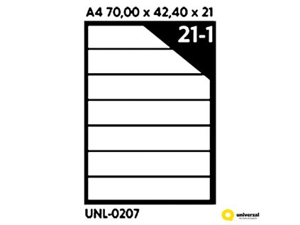 Samolepicí etikety A4 70 x 42.4 x 21, 100 listů