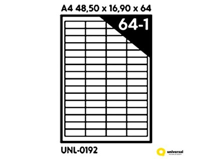 Samolepicí etikety A4 48,5 x 16,9 x 64, 100 listů