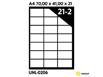 Samolepicí etikety A4 70 x 41 x 21, 100 listů