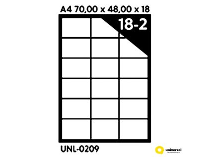 Samolepicí etikety A4 70 x 48 x 18, 100 listů