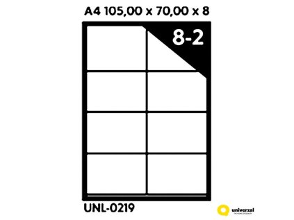 Samolepicí etikety A4 105 x 70 x 8, 100 listů