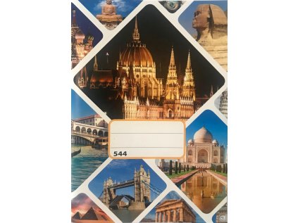 Sešit 544, A5, 40 listů, linkovaný 8 mm, motiv památky