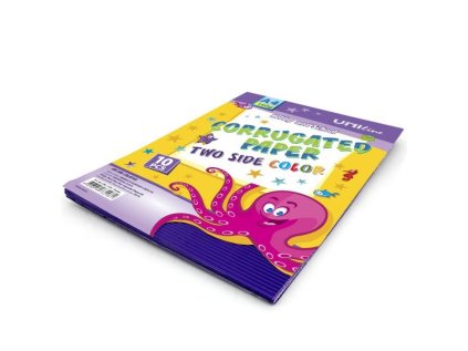 Vlnitá lepenka A4 fialová, oboustranně barevná, balení 10 ks