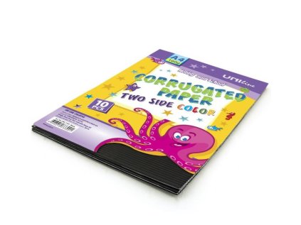 Vlnitá lepenka A4 černá, oboustranně barevná, balení 10 ks